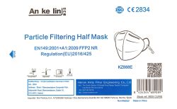FFP2 NR Maske weiß, einzeln verpackt, 25 Stück, EN 149:2001 +A1:2009  CE2834