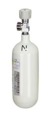 Sauerstoffflasche mit Ventil, 0,8 Ltr., Leichtstahl